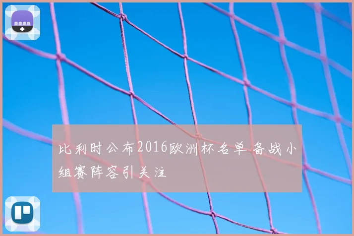比利时公布2016欧洲杯名单 备战小组赛阵容引关注